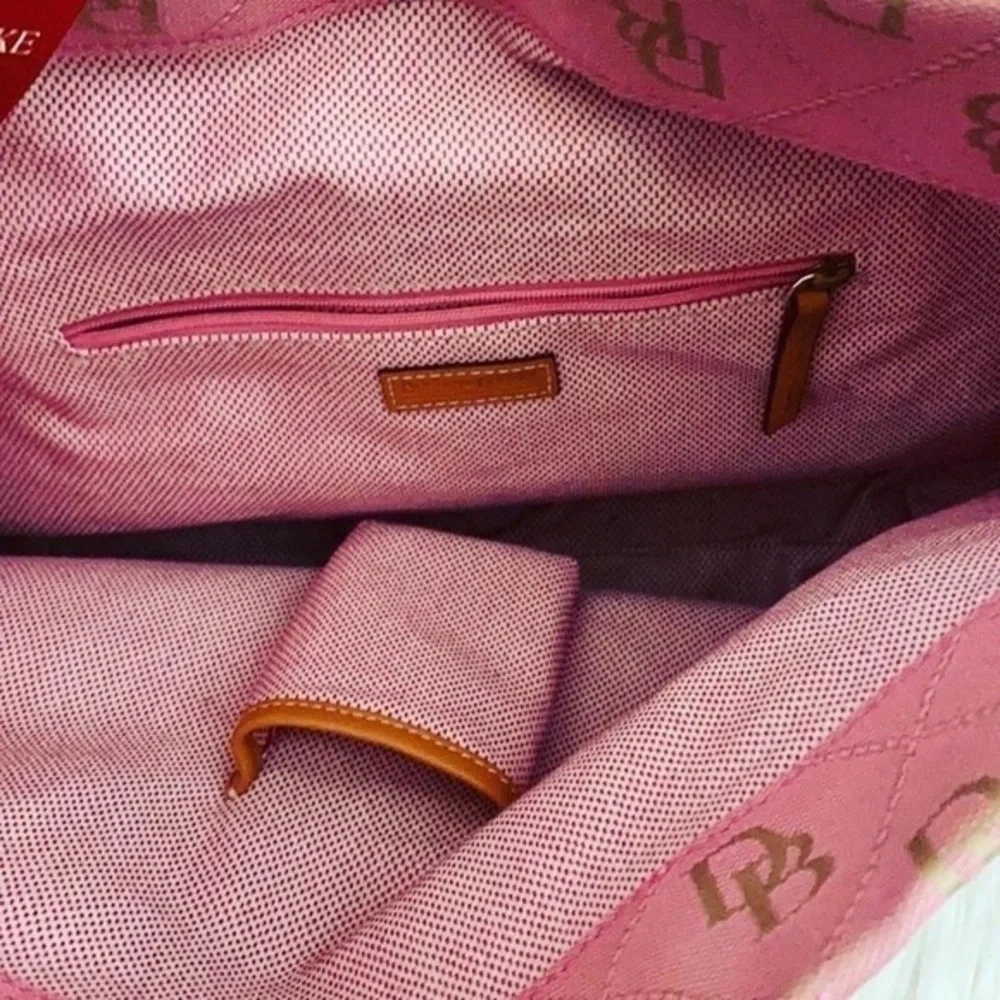 Dooney & Bourke Pink and Brown Shoulder Bag